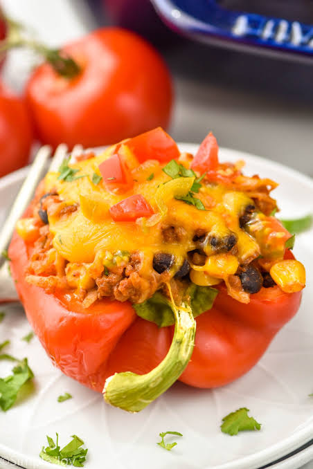 Taco stuffed peppers with cheese 