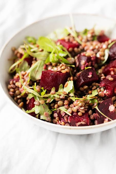 Easy beetroot and lentil salad recipe 