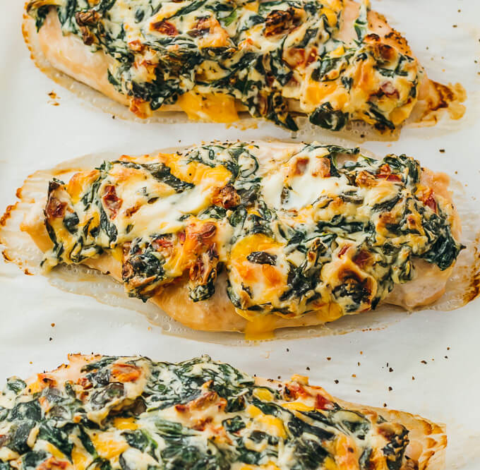 baked chicken breast with spinach and cheese
