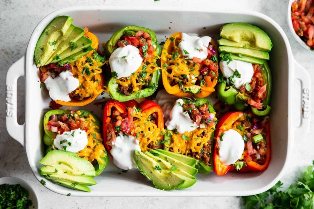 Easy taco stuffed peppers with avo
