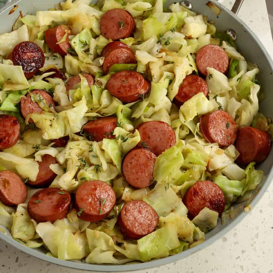 easy chicken sausage and cabbage recipe, easy dinners 
