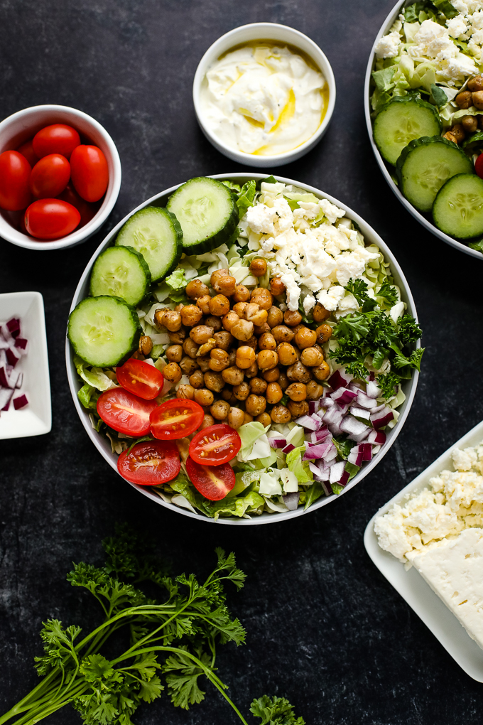 Mediterranean Chickpeas bowl ,  a healthy meal for anytime