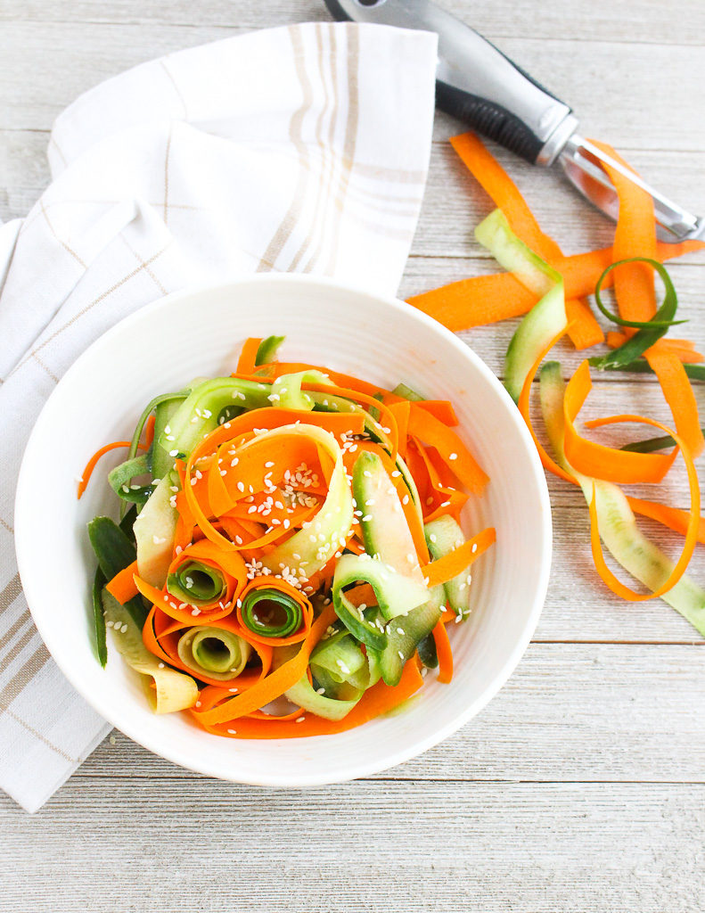 healthy carrots and cucumber salad perfect for a summer side dish