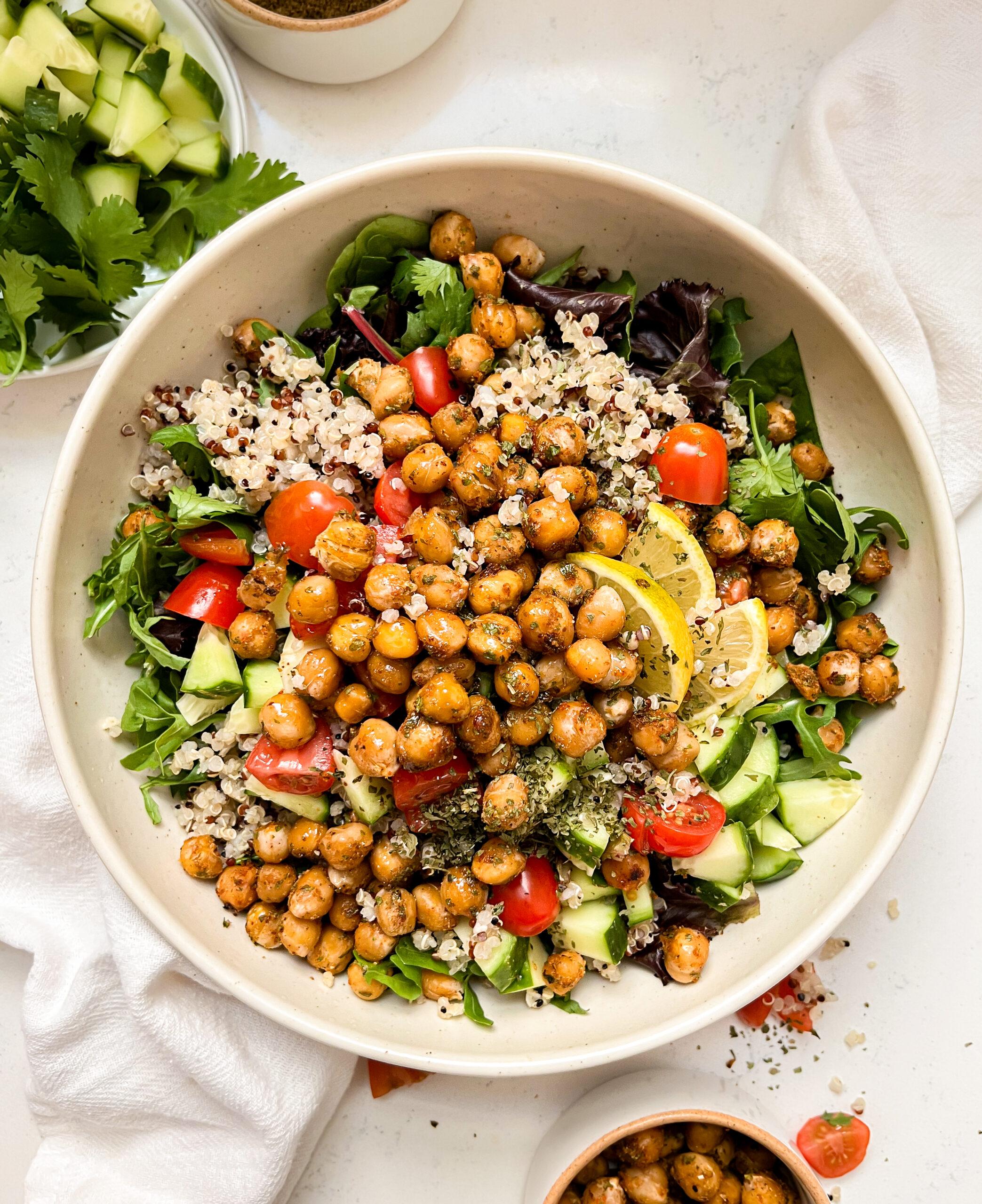 easy chickpeas quinoa recipe healthy salad