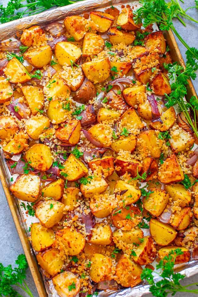 Homemade crispy parmesan potatoes recipe 