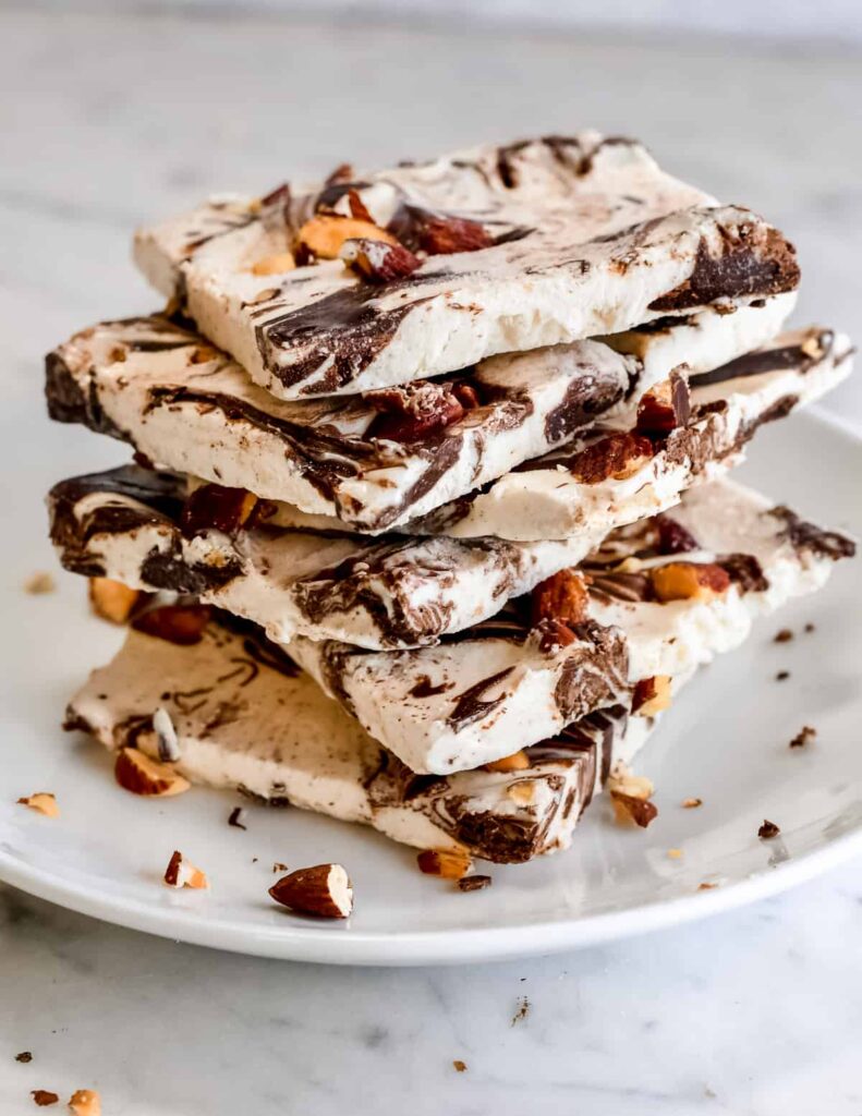 Chocolate cottage cheese bark 