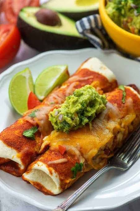 Tasty beef enchiladas with avo 