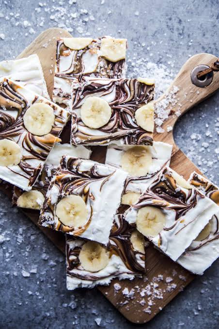 Banana chocolate cottage cheese bark 