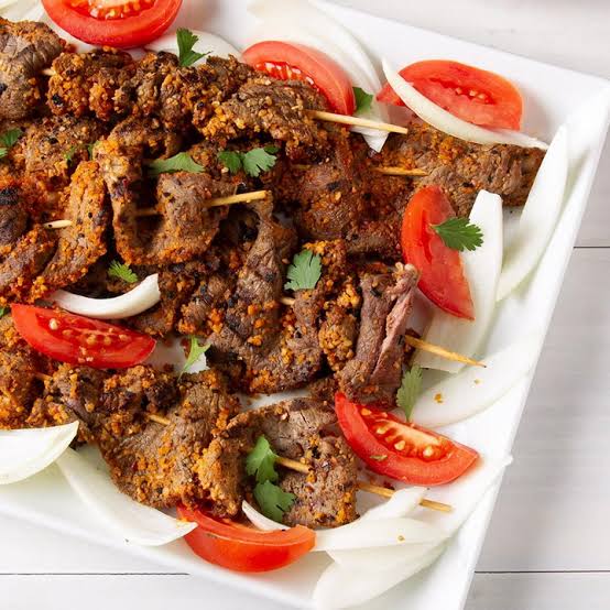 Delicious Tasty beef suya skewers 